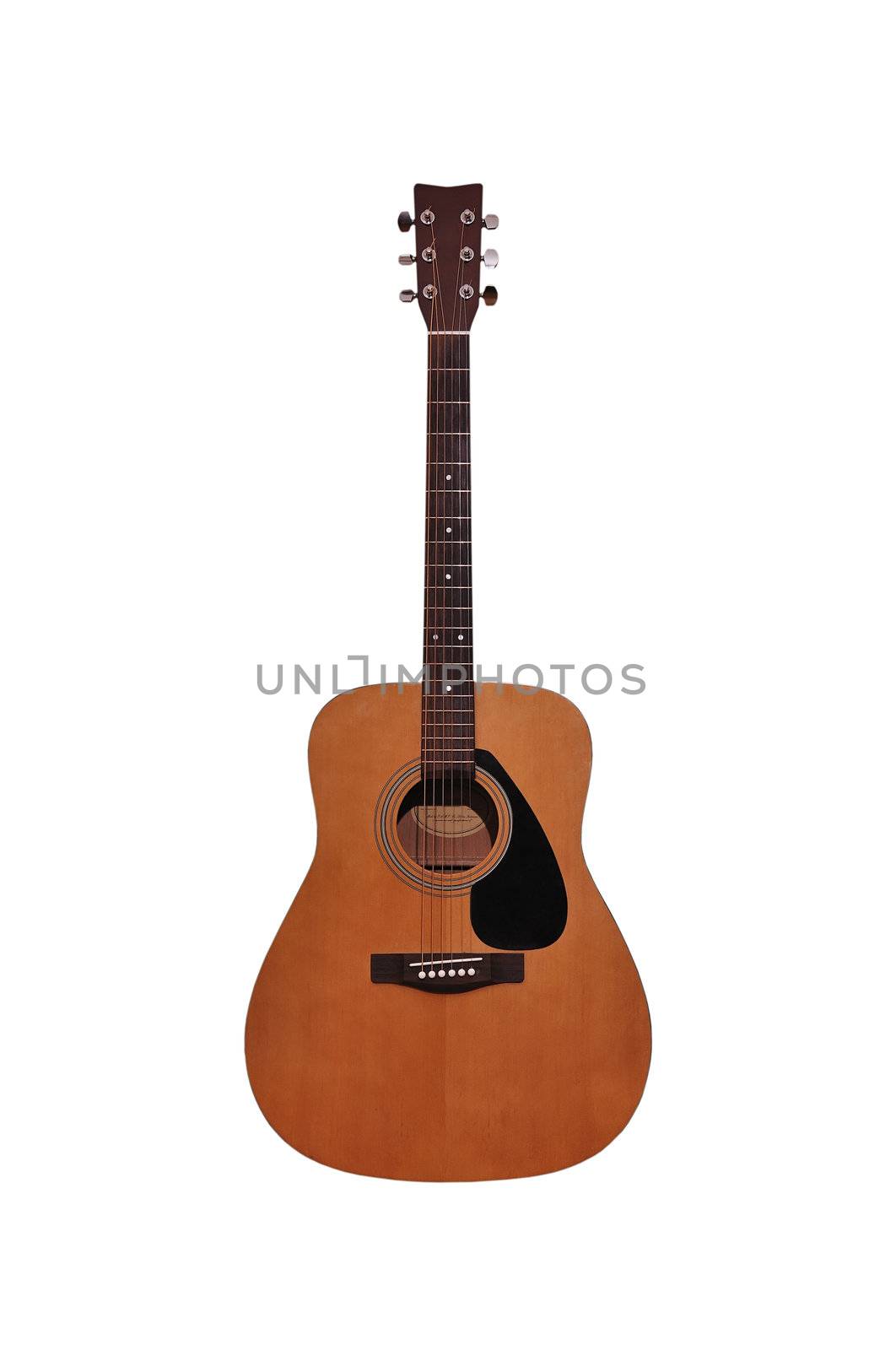 acoustic guitar on a white background