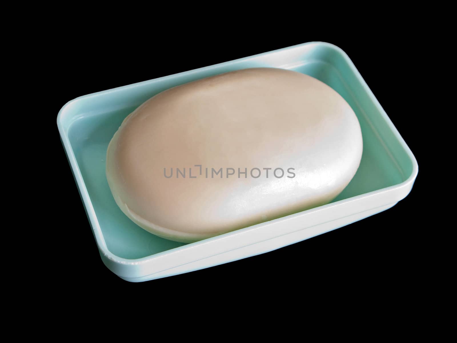 Hygiene care and beauty soap bar isolated on black
