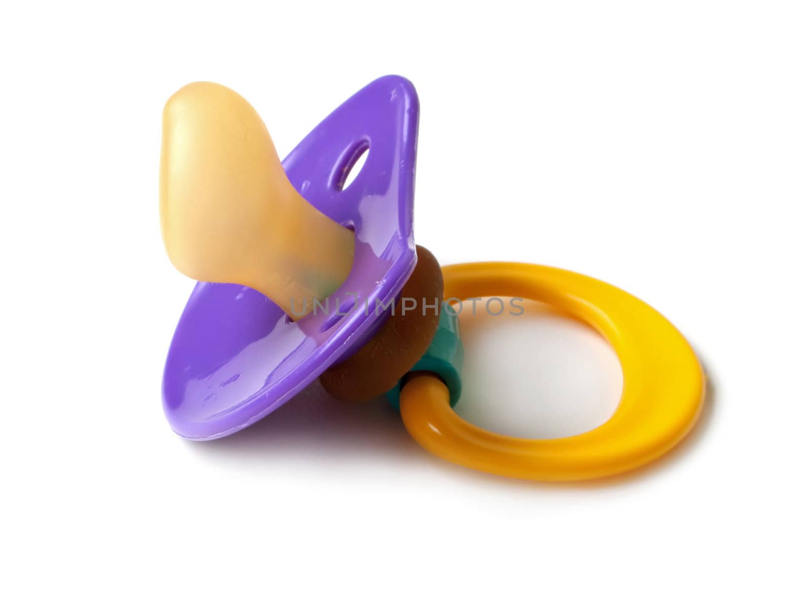 Plastic baby pacifier or soother isolated on white