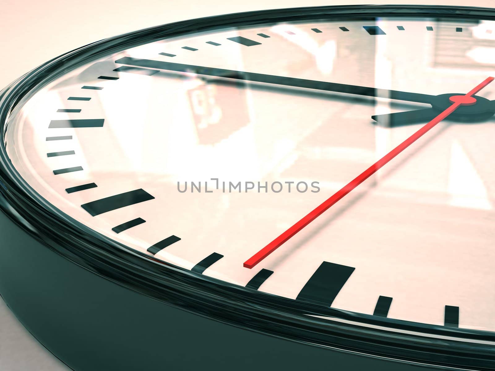 The dial switches clock close-up, 3d image