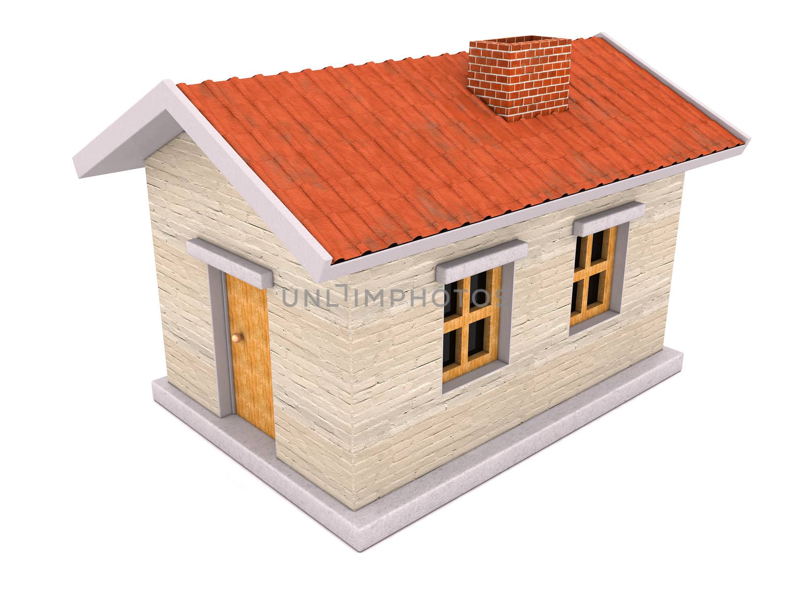 A simple house isolated on white background