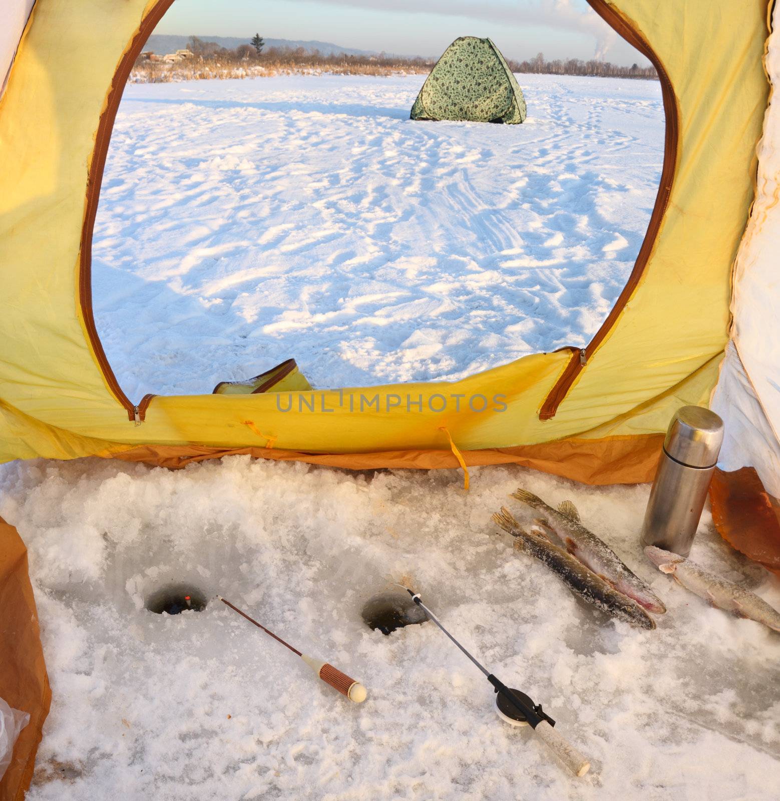 The view from our tents for winter fishing