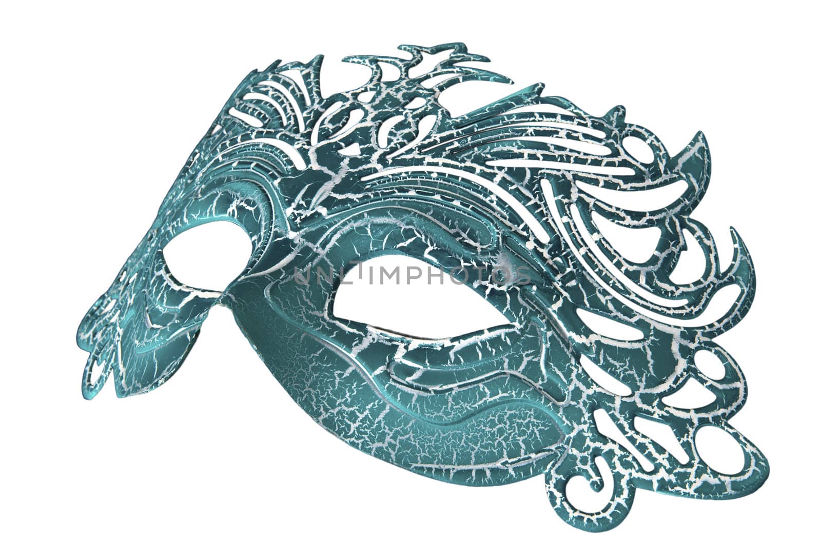 Carnival masks on black velvet background