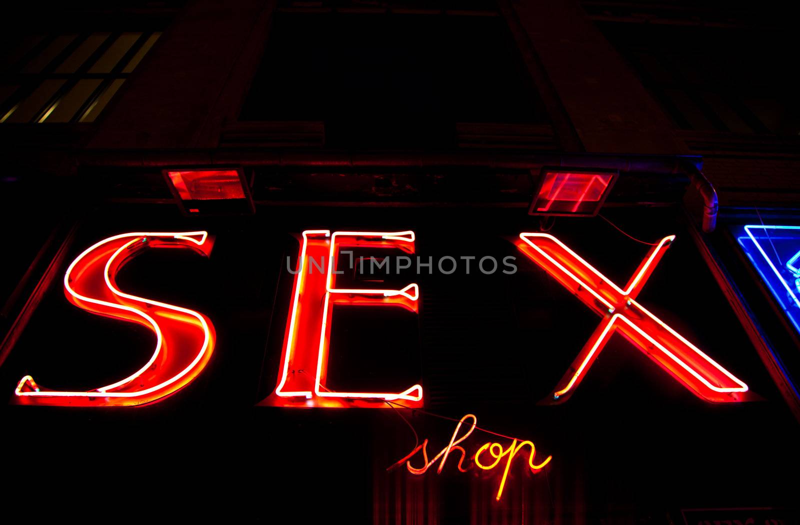 Paris - Detail of sexy shop sign, no copyrighted logo