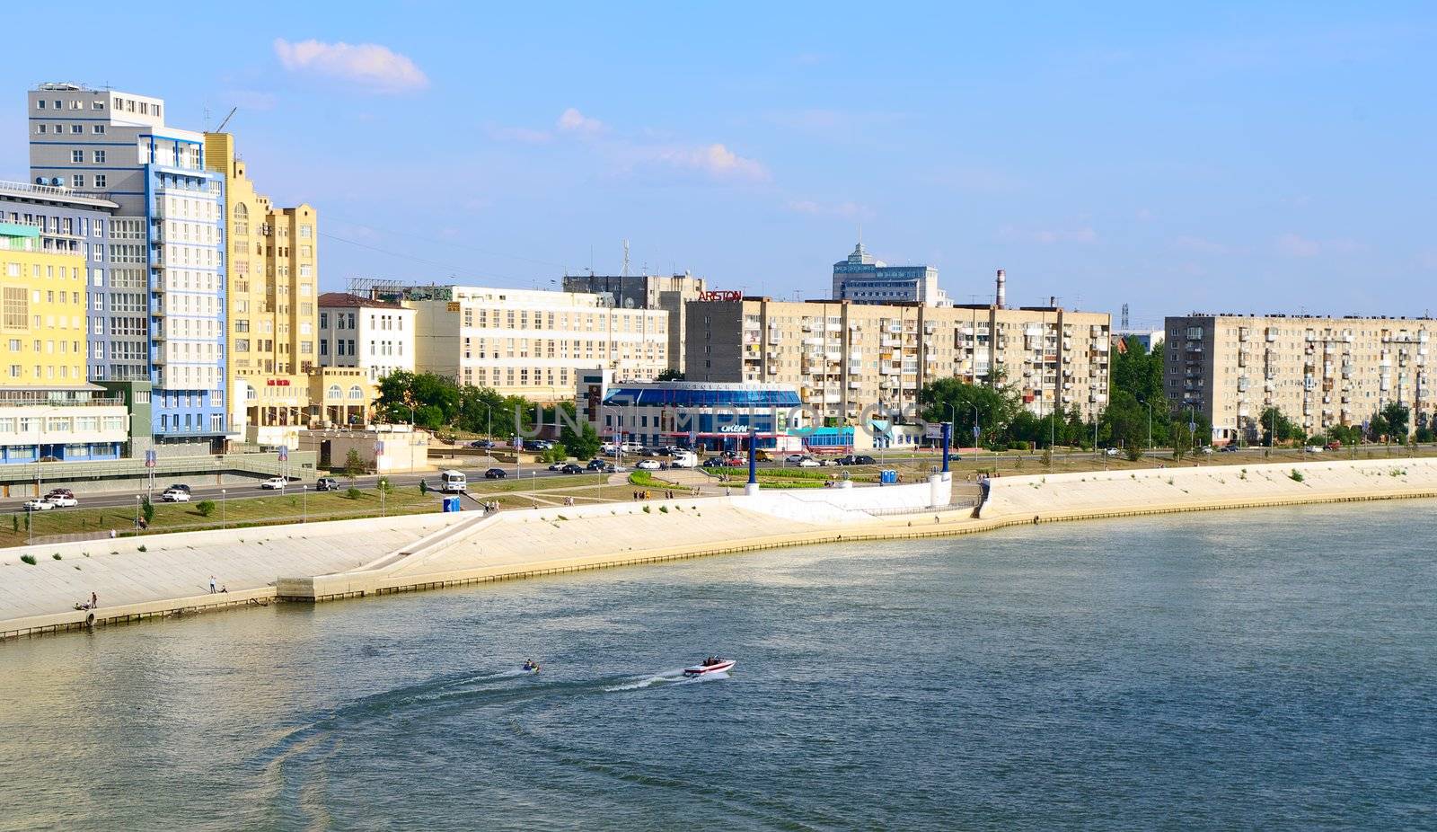 panorama right bank of Irtysh.Omsk.Russia. 