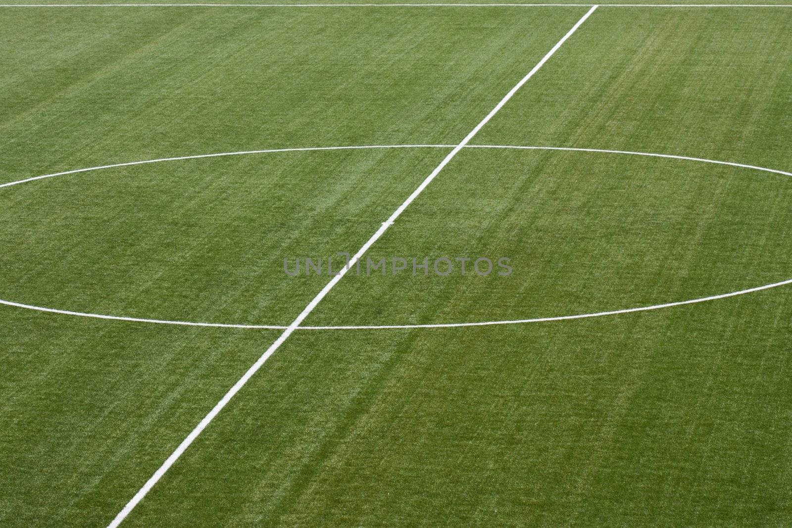 Playing soccer sport green grass field background