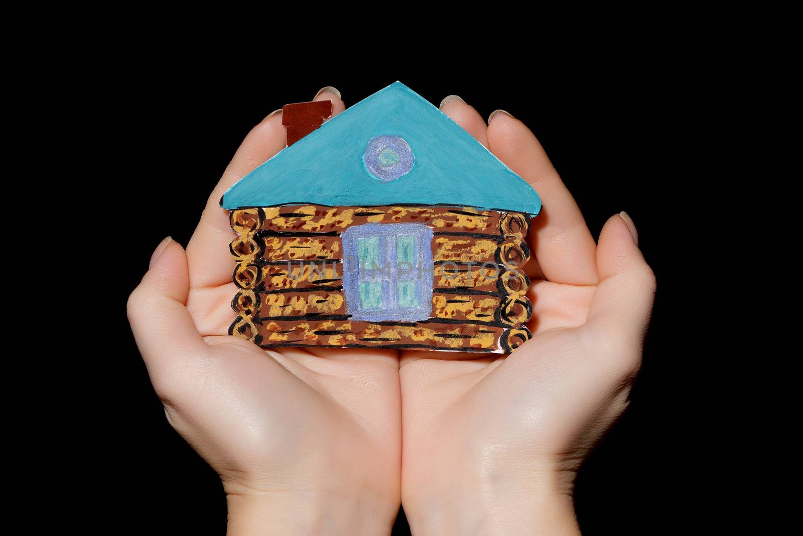 painted house in hands by Discovod