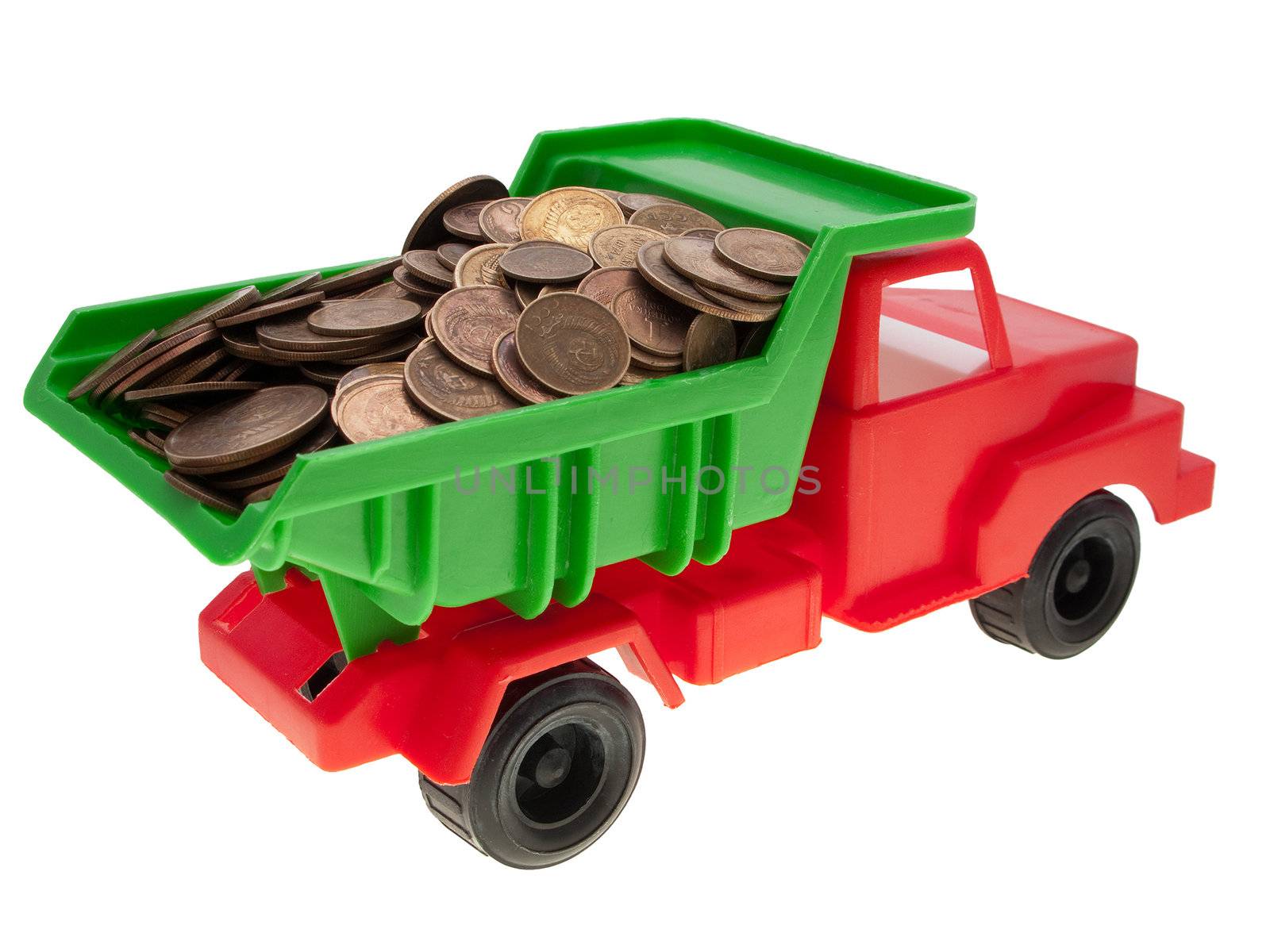 Currency coin truck car - finance wealth growth