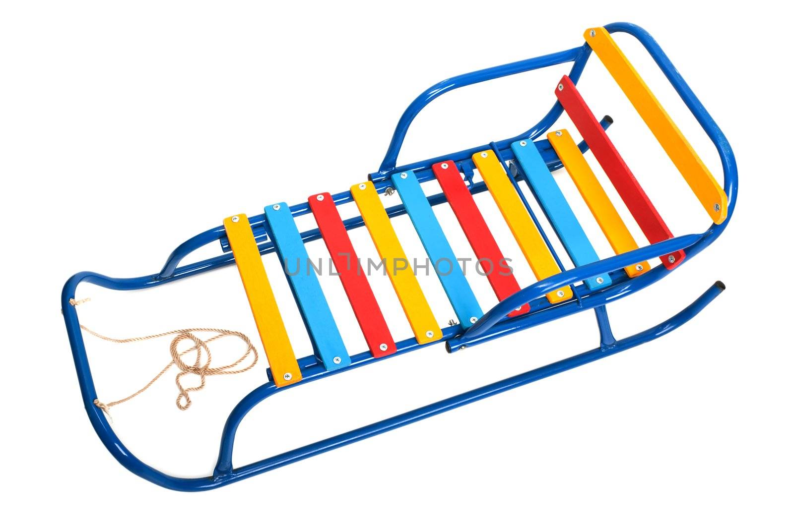 Little child fun winter outdoor snow sport sled