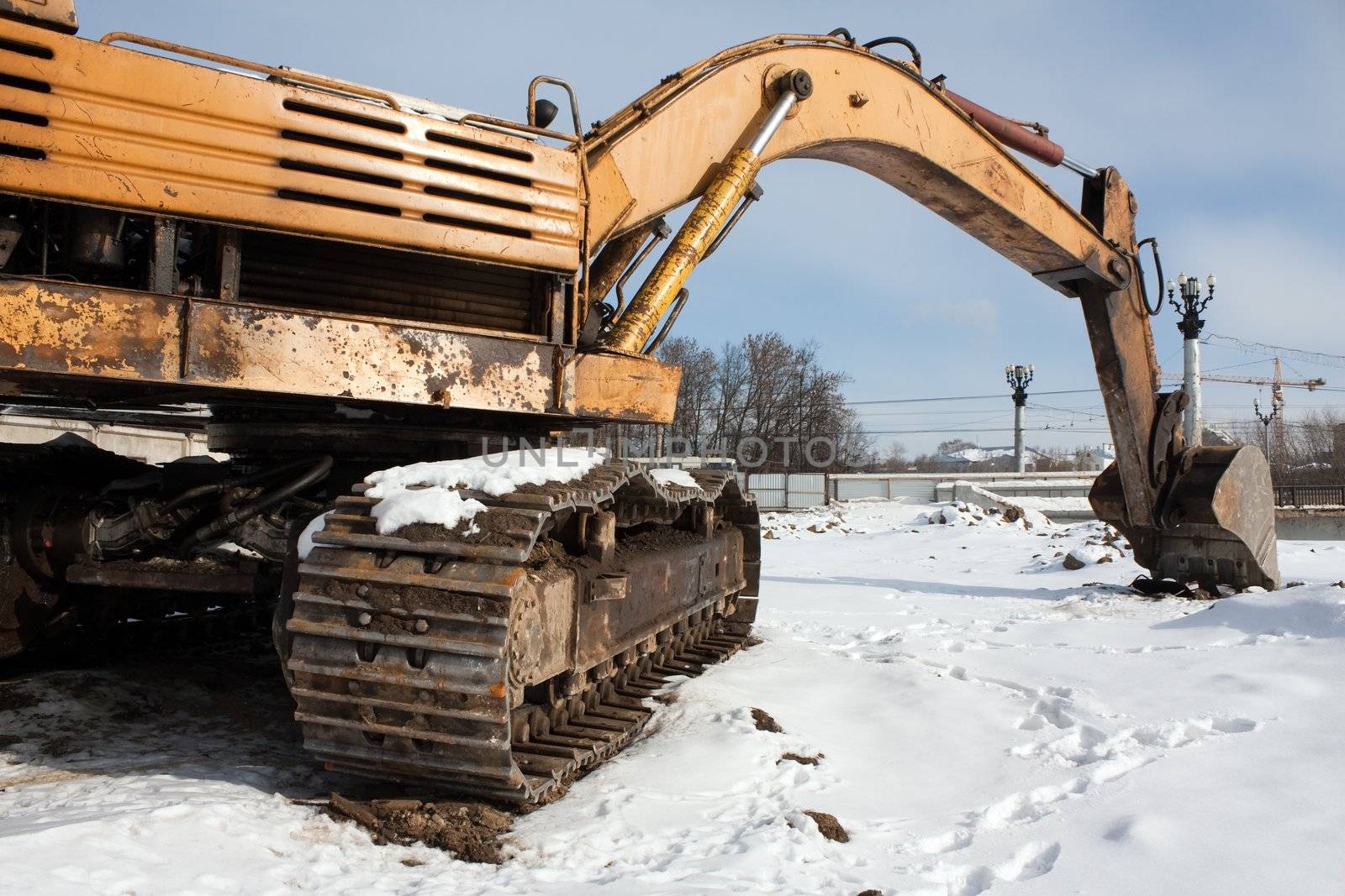 Earth digging construction machine scoop equipment