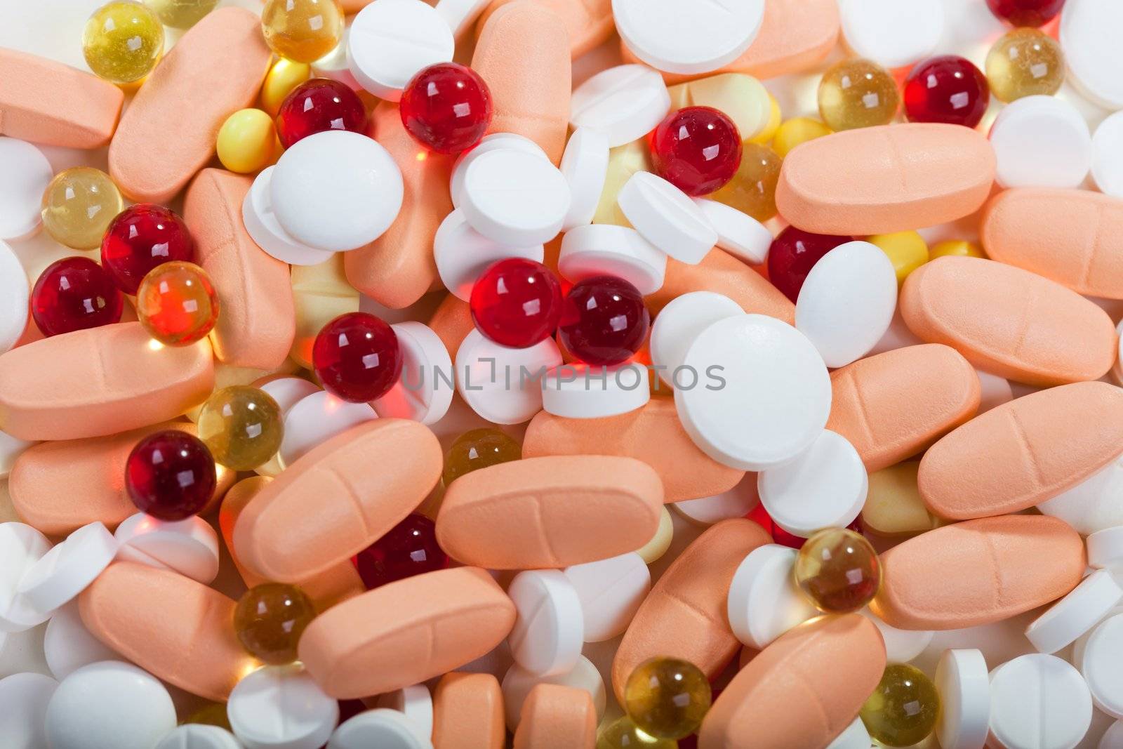 Healthcare medicine vitamin capsule pills isolated