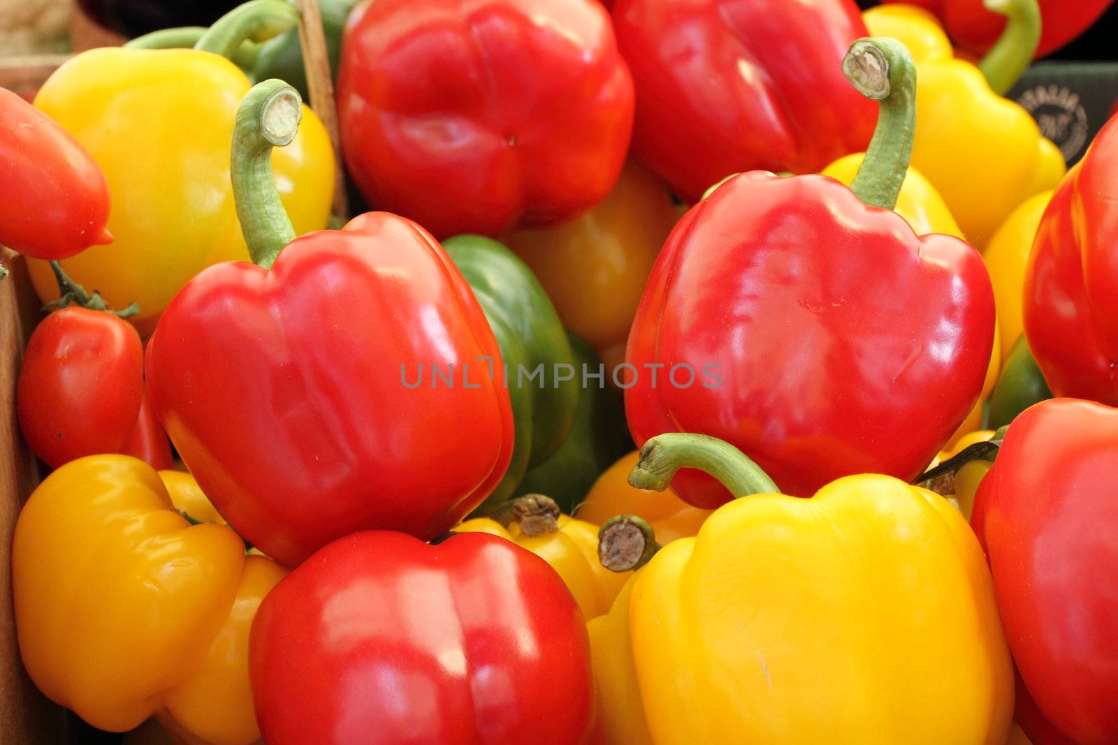 Bell pepper mix  on farmer market in Italy