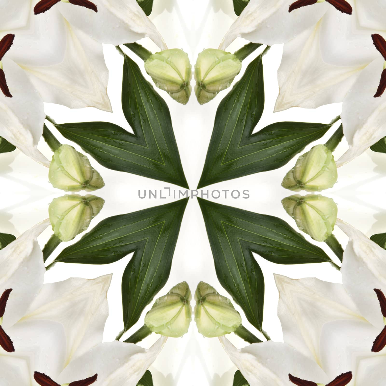 an abstract kaleidoscope background on white background