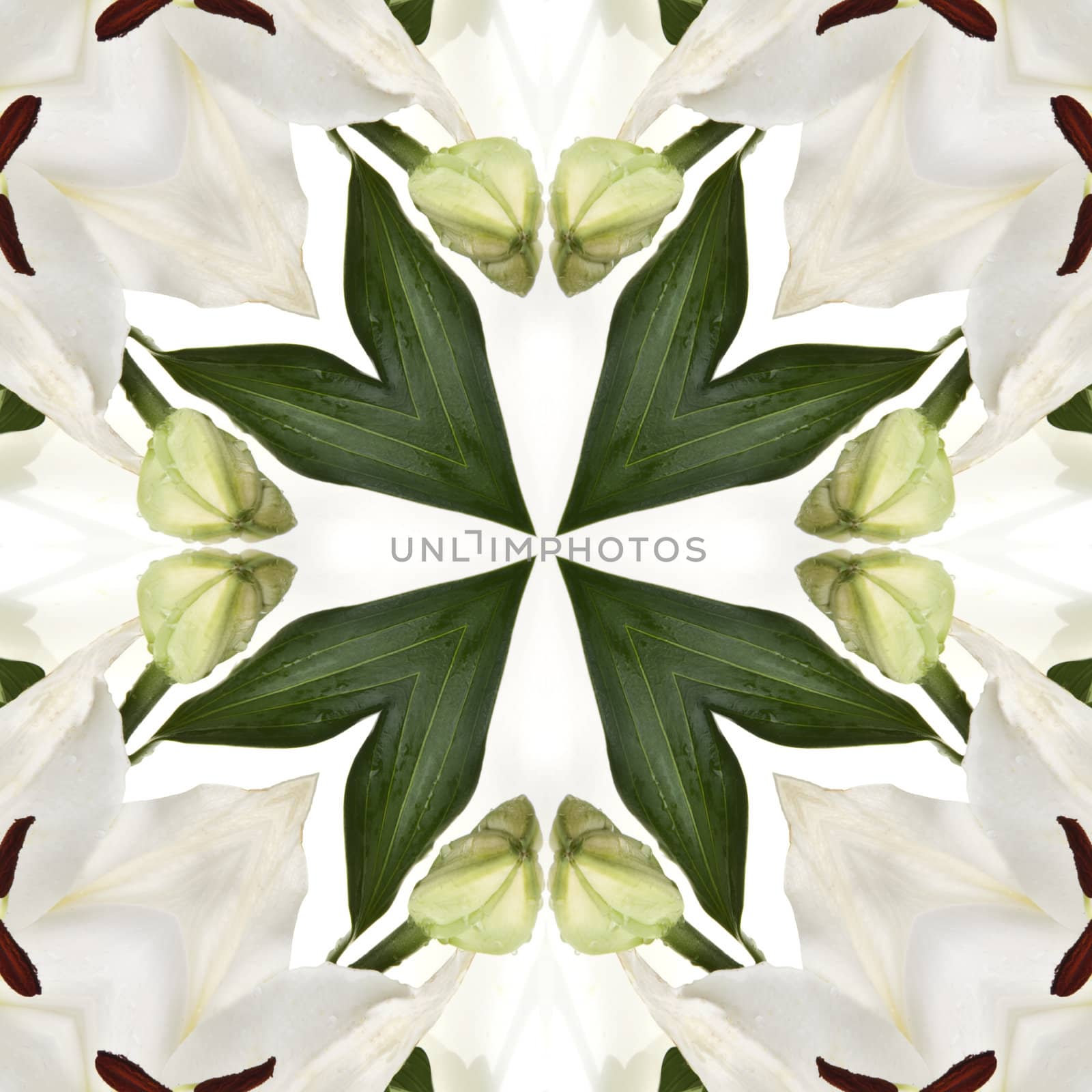 an abstract kaleidoscope background on white background
