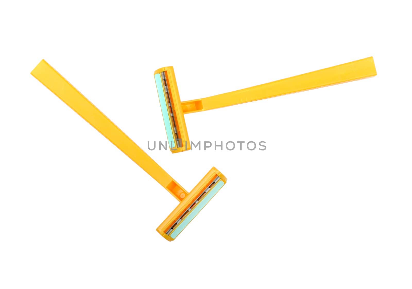 two disposable razor isolated on white background