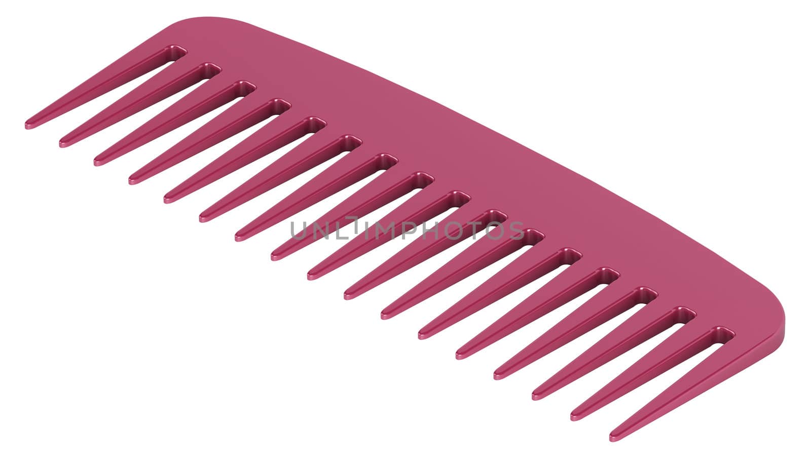 Pink comb isolated on white background