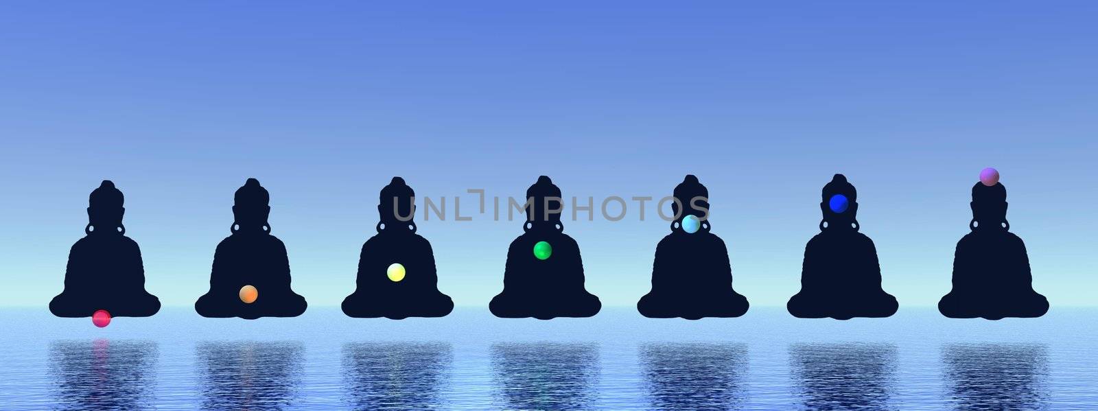 Chakras in meditation by Elenaphotos21