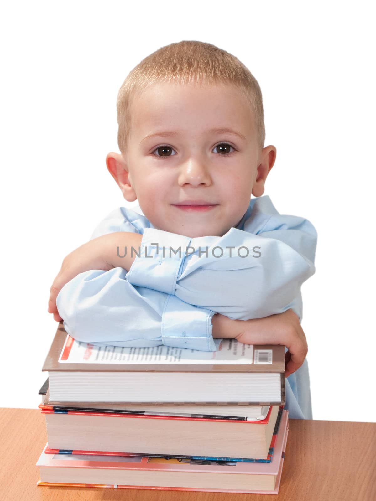 Little child reading education book for school