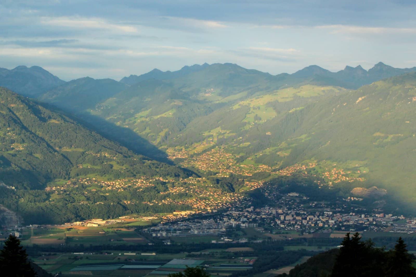 View on the Alps and the valley, Vaud, Switzerland