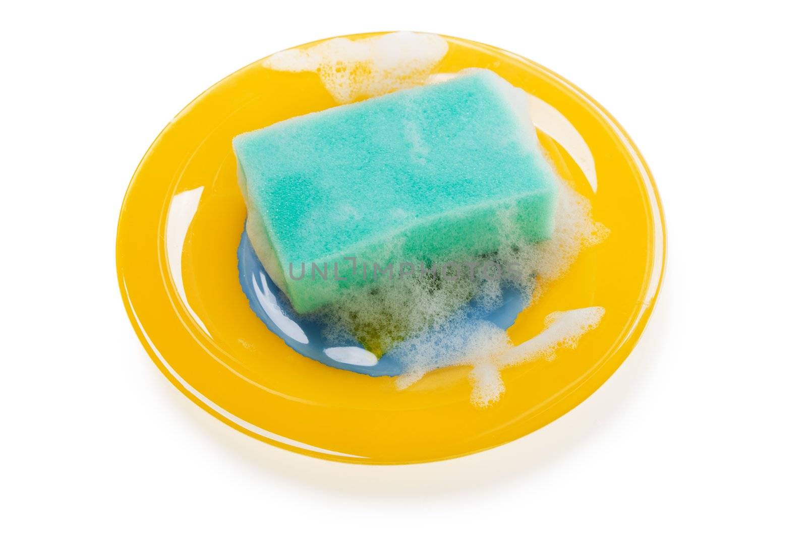 Cleaning dishware kitchen sink sponge washing dish