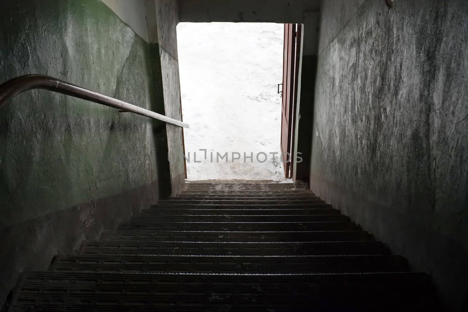 Doorway entrance corridor tunnel open light door