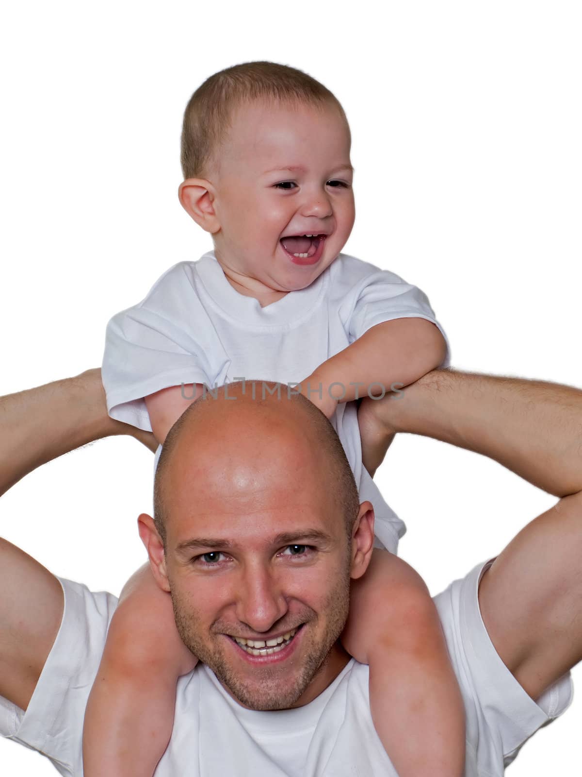 Father and little smiling child in family hapiness