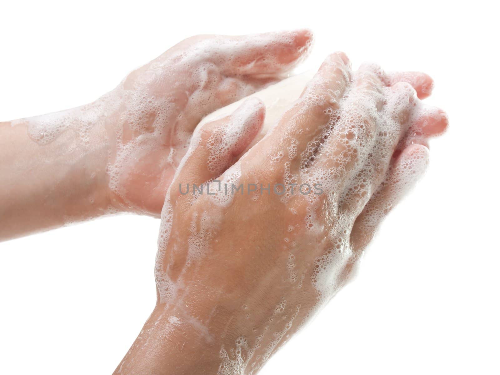 Hygiene soap bar washing or cleaning human hand