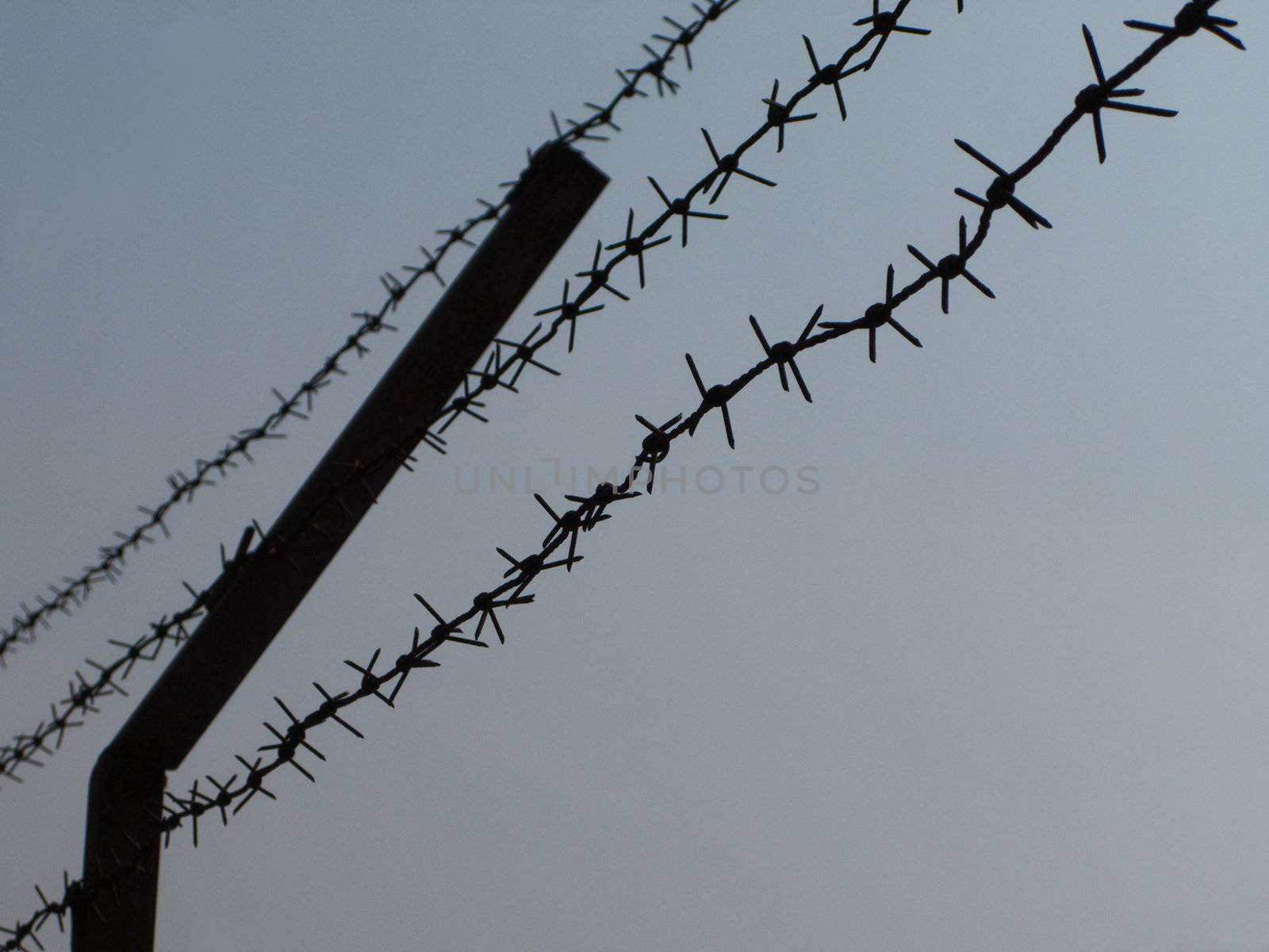 Barbed wire fence for security protection