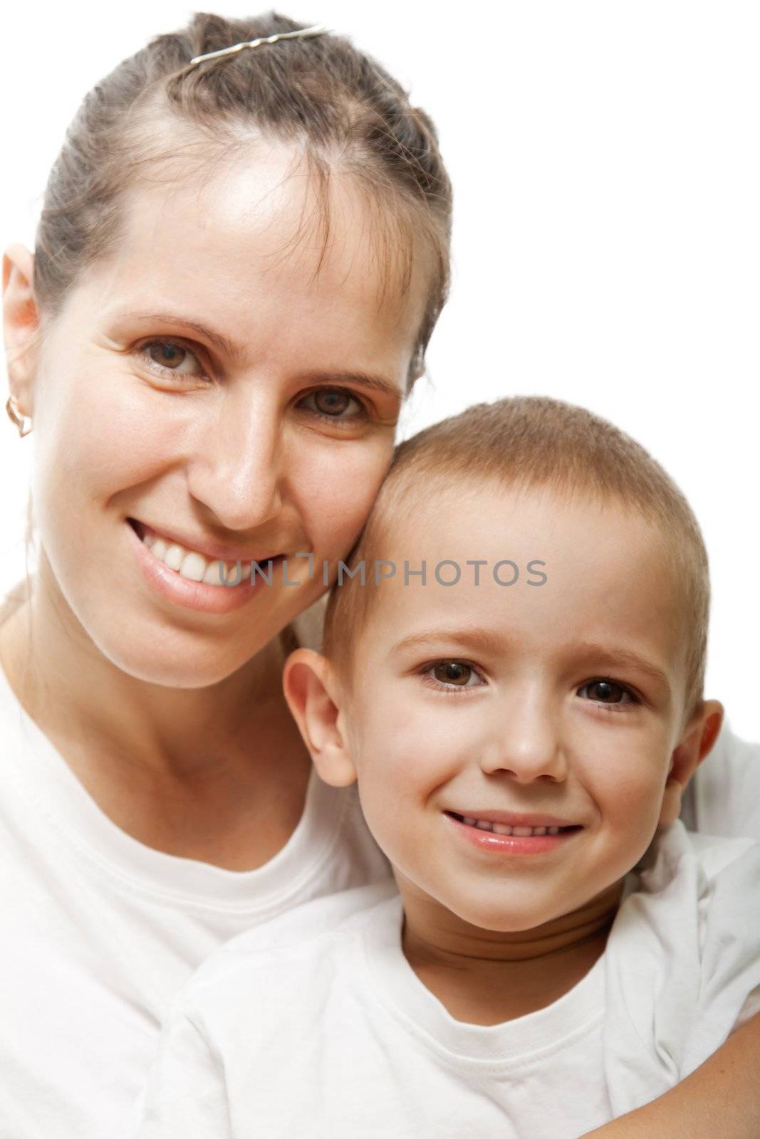 Smiling mother and little child - family happiness