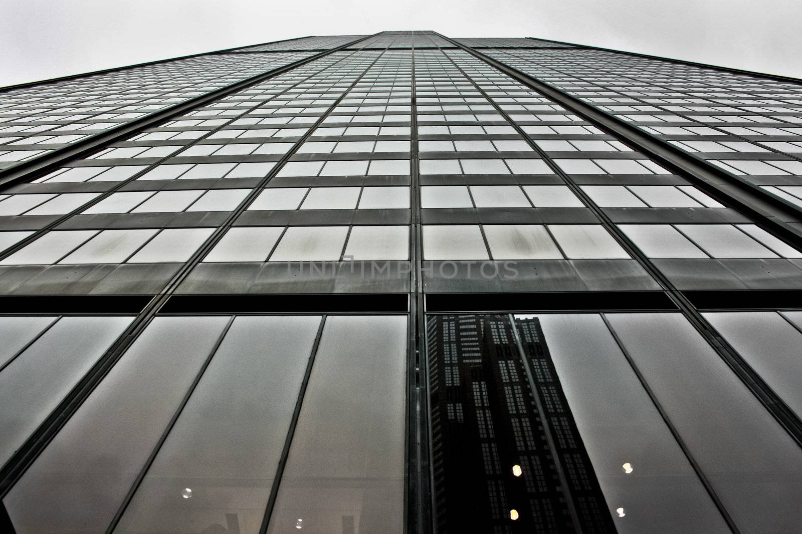 Looking up from the bottom of Chicago's famous skyline Willis Tower