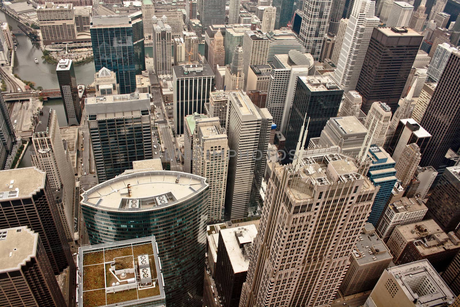 Aerial view of Chicago by derejeb