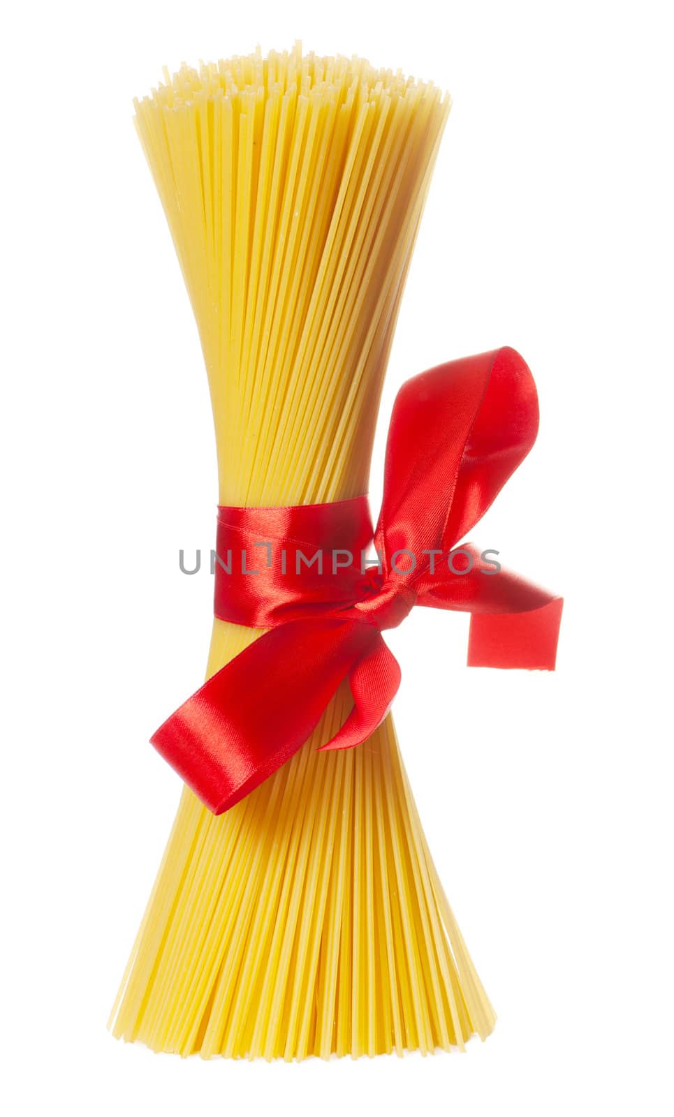 Bunch of spaghetti isolated over white background