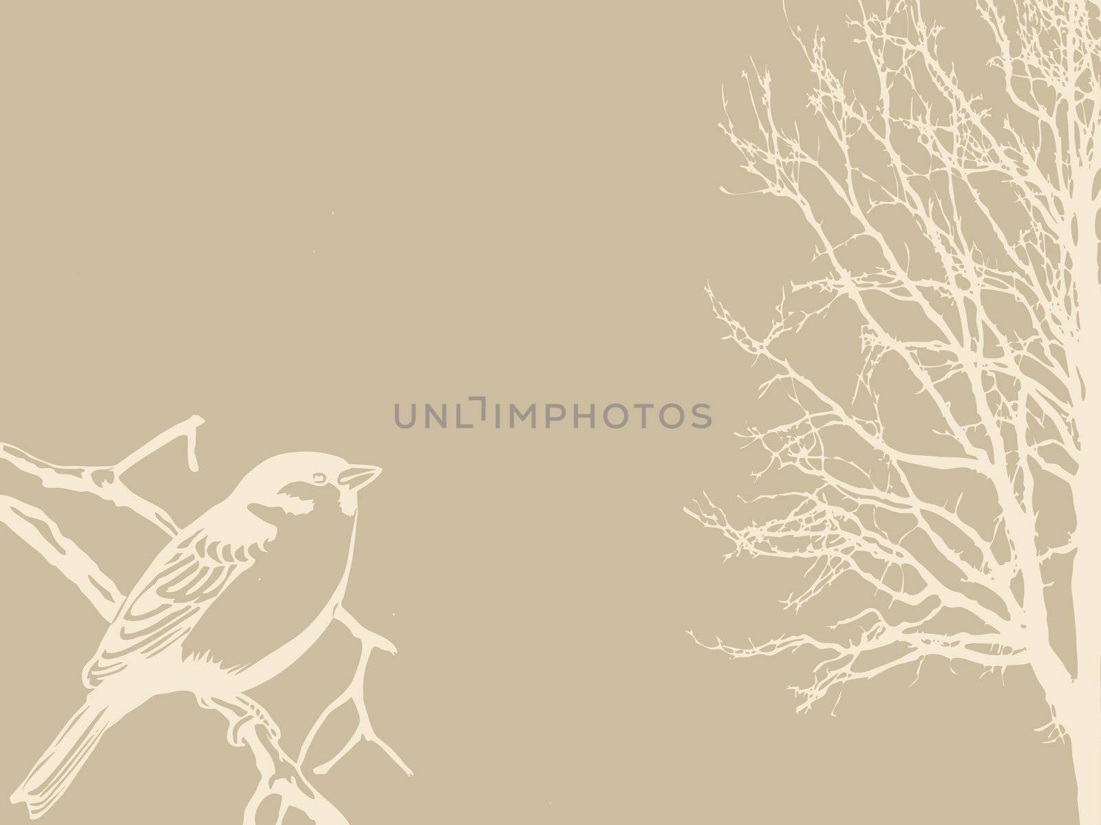 bird silhouette on wood background