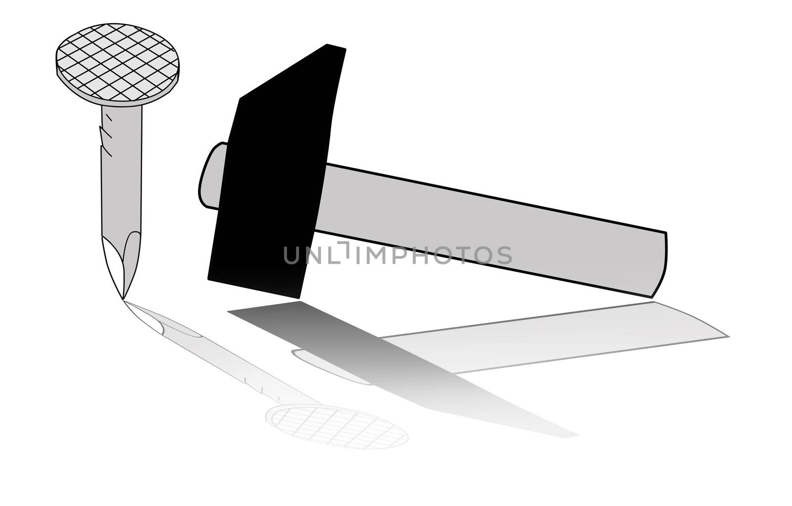 nail silhouette on white background