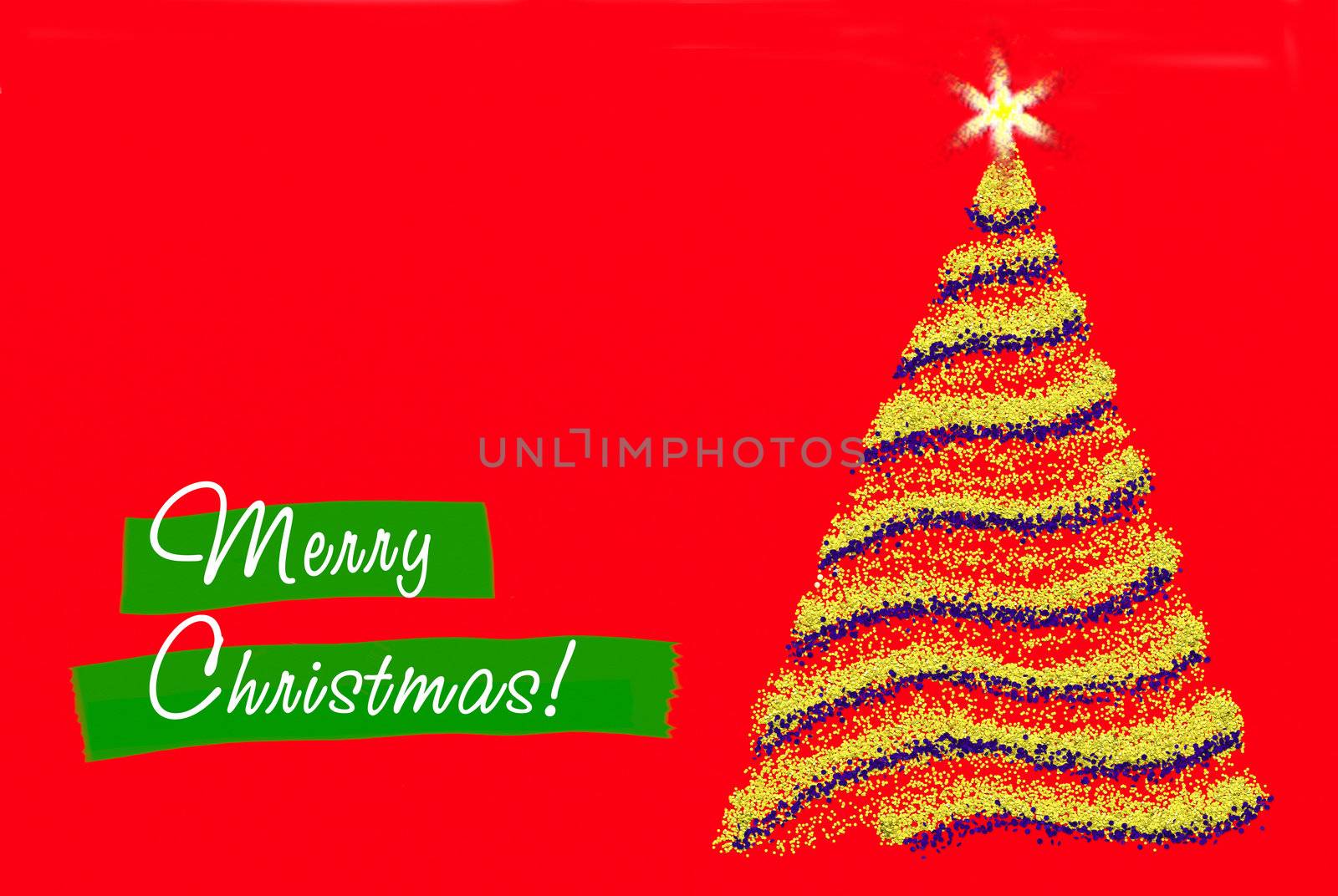 Christmas greeting on the red background