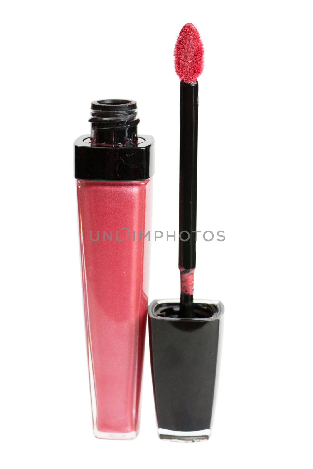 Red lip gloss isolated over white background