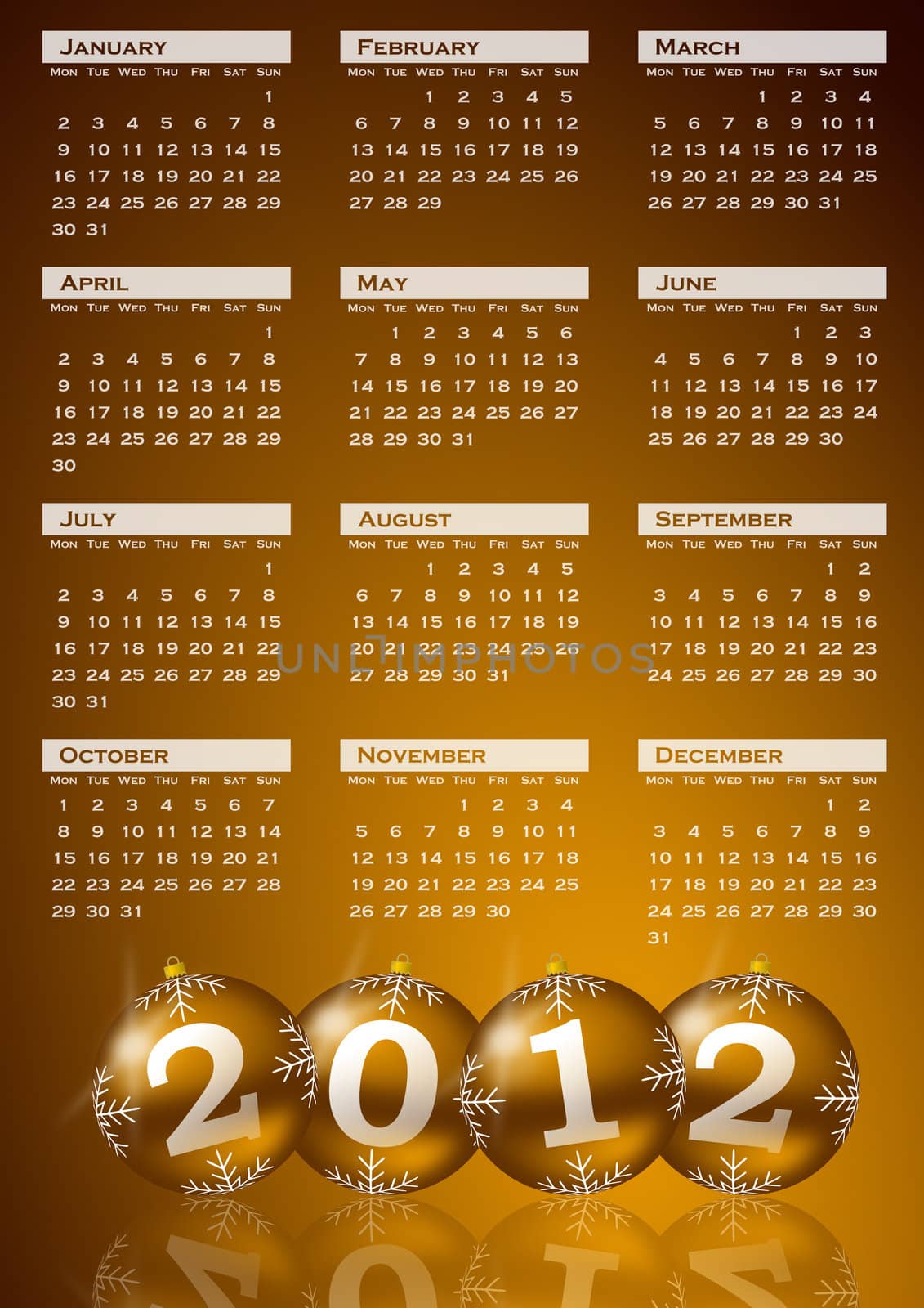 2012 calendar by alexwhite