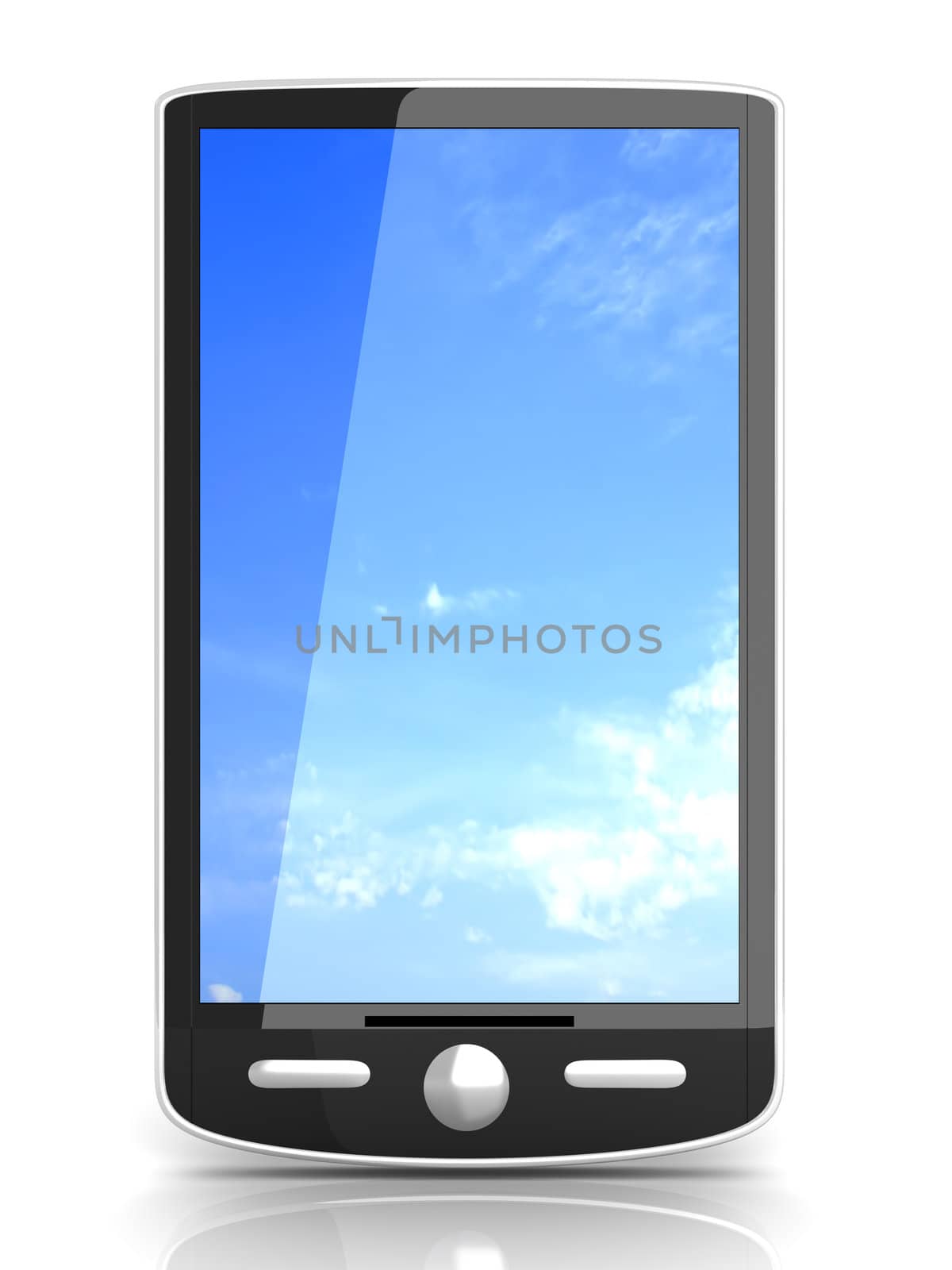 A generic Smartphone. 3D rendered illustration isolated on white.