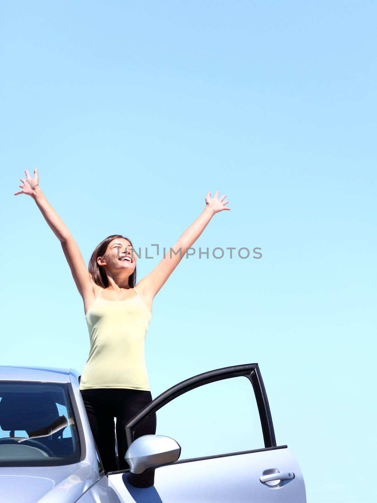 Car woman happy freedom by Maridav