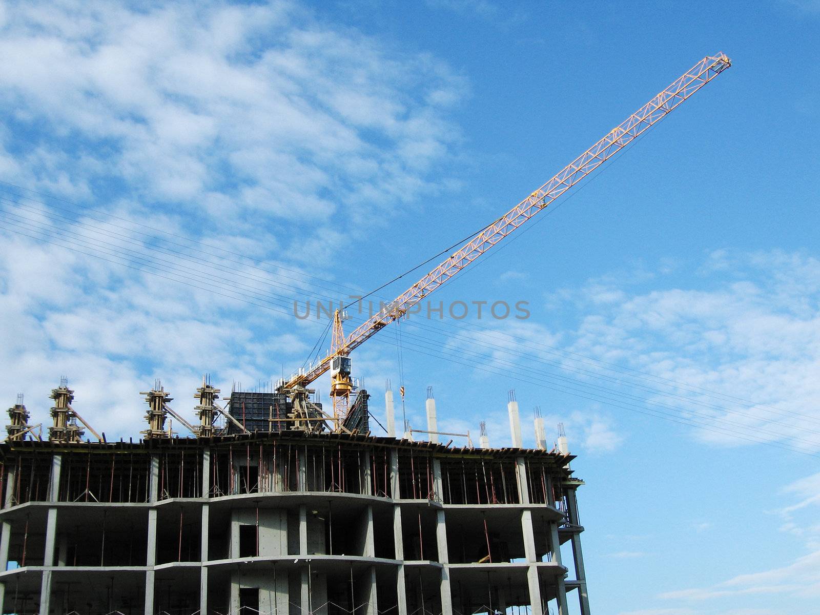 Tower crane building metal construction by ia_64