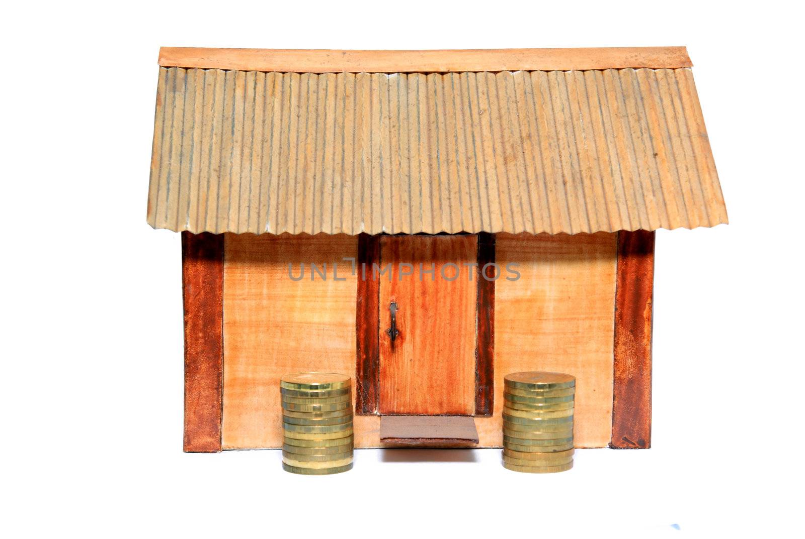 toy house on white background