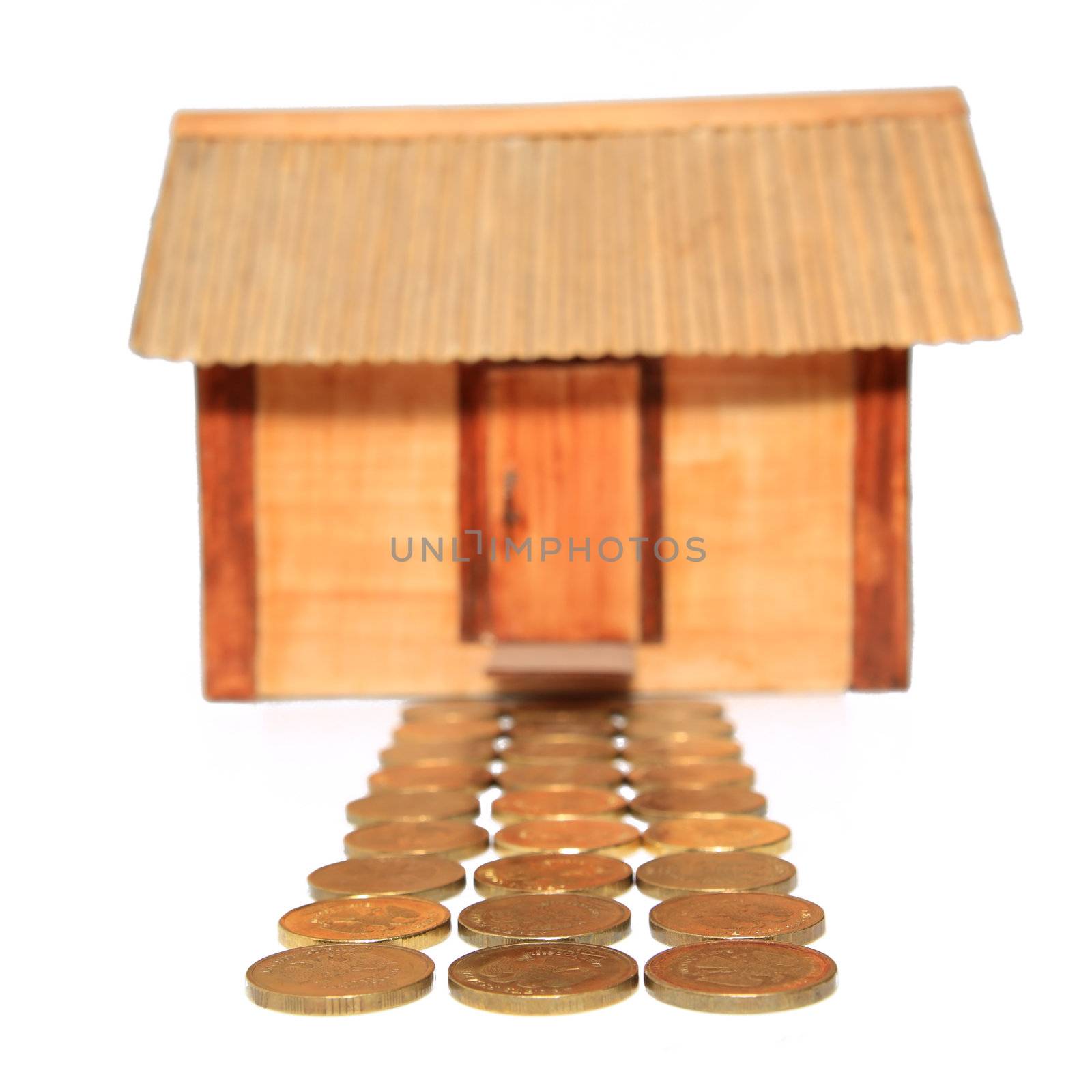 toy house on white background
