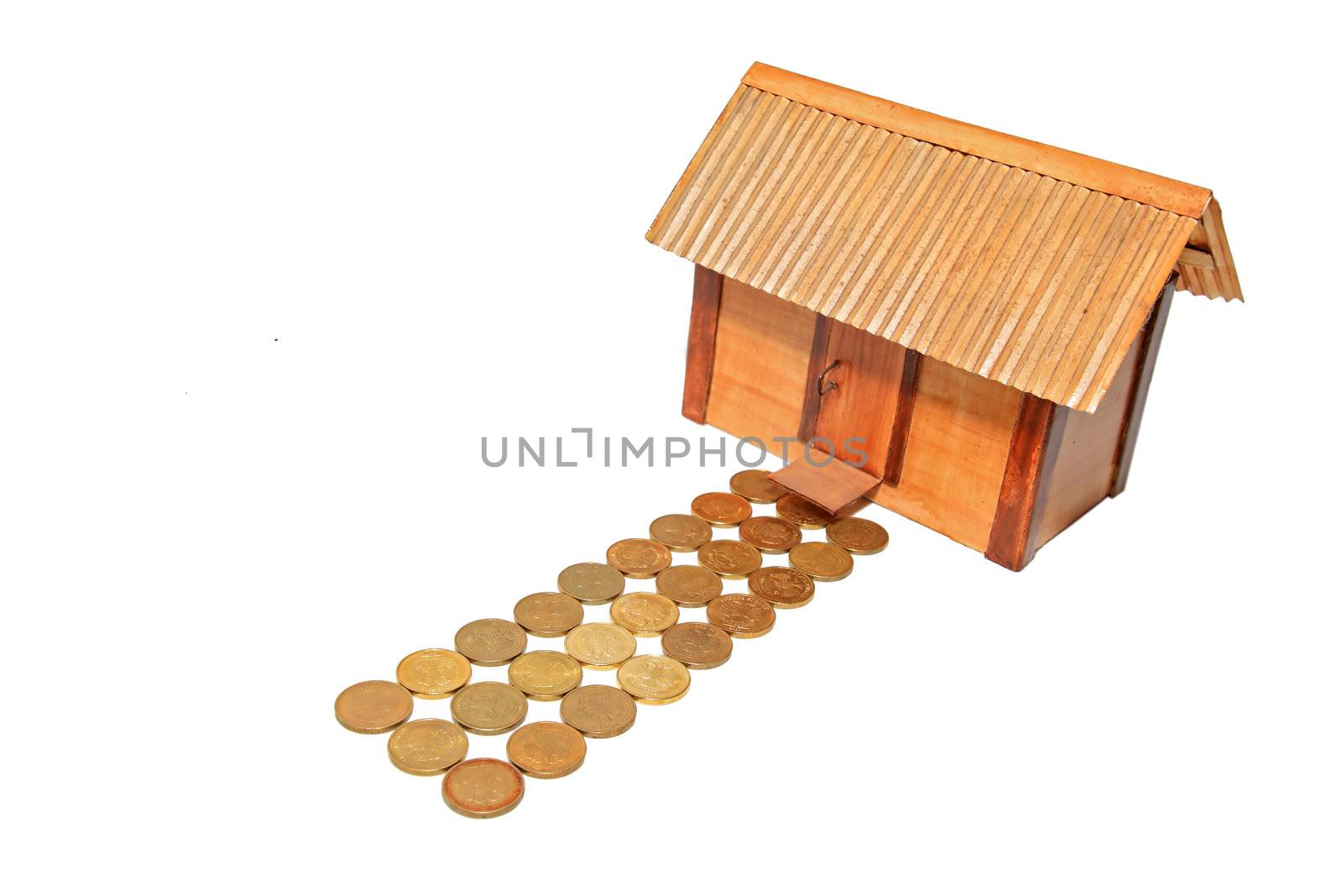 toy house on white background