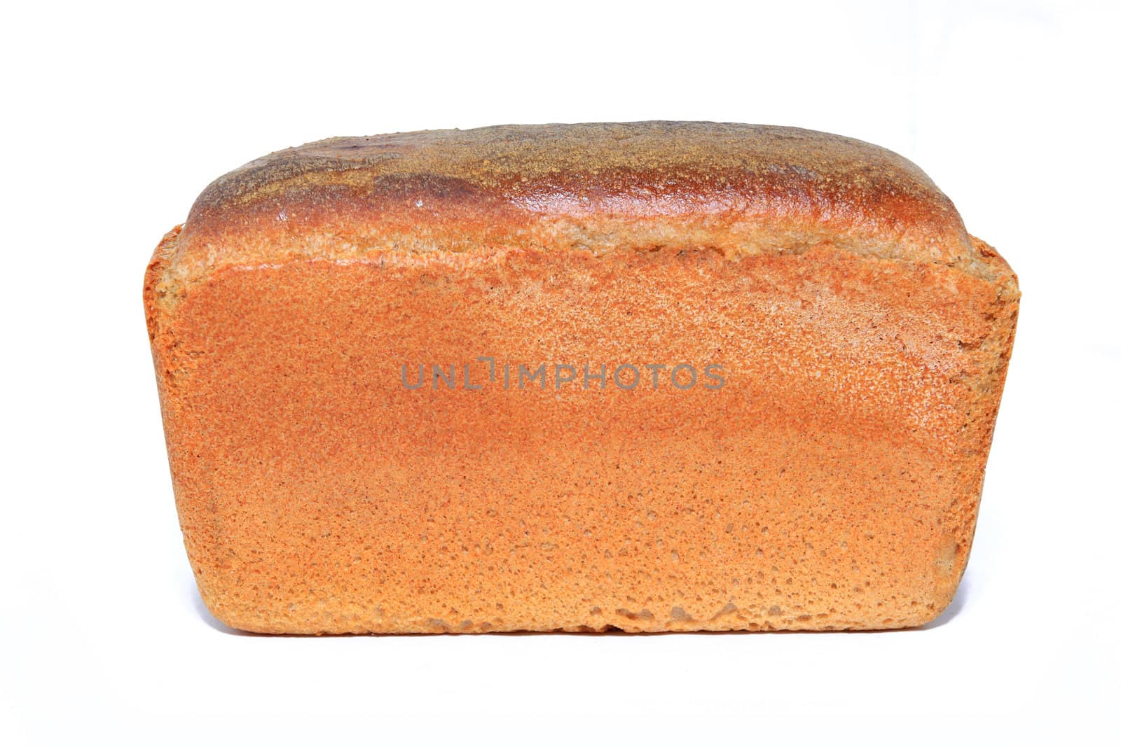 brown bread on white background