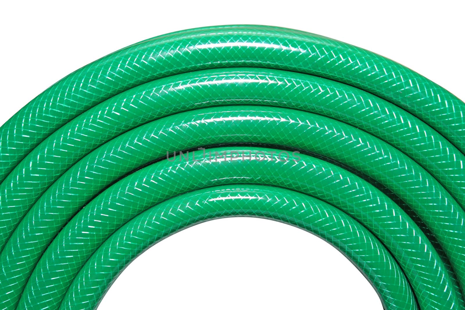green hose on white background