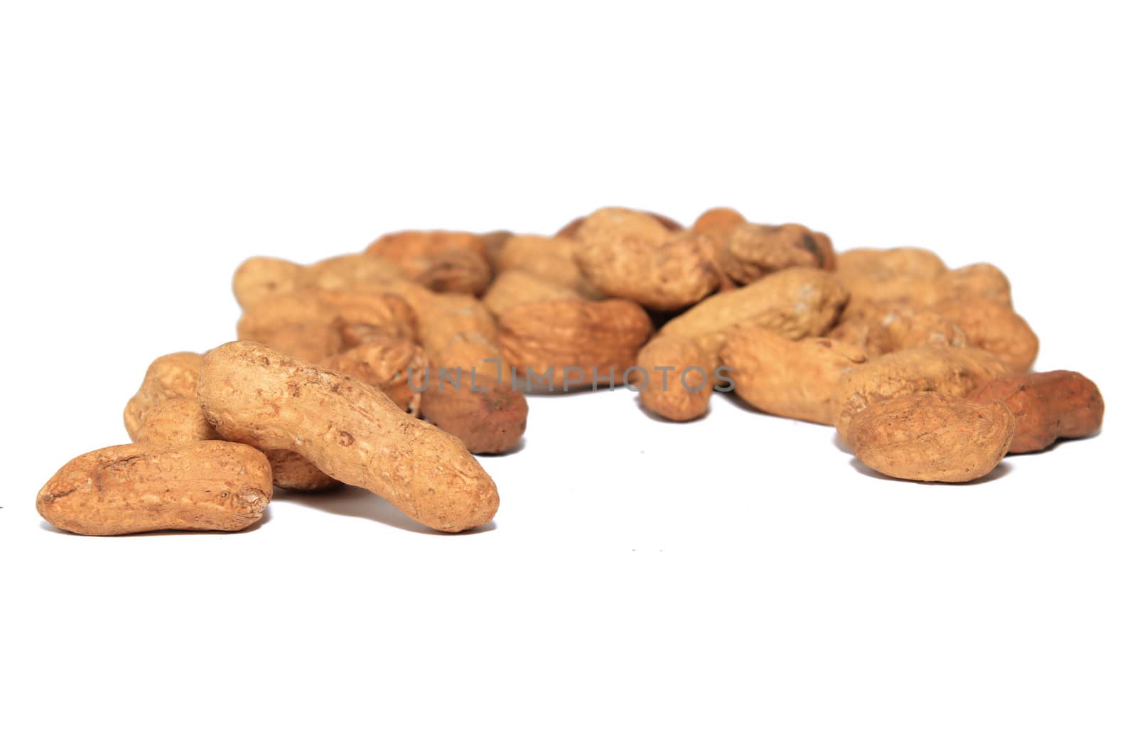 peanuts on white background
