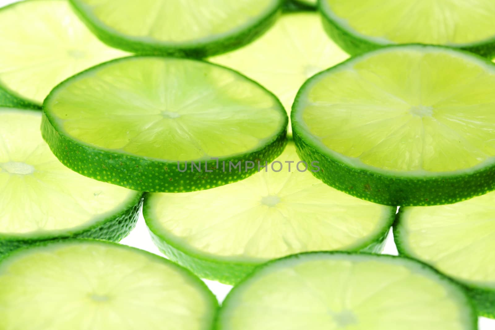 lime slices macro close up