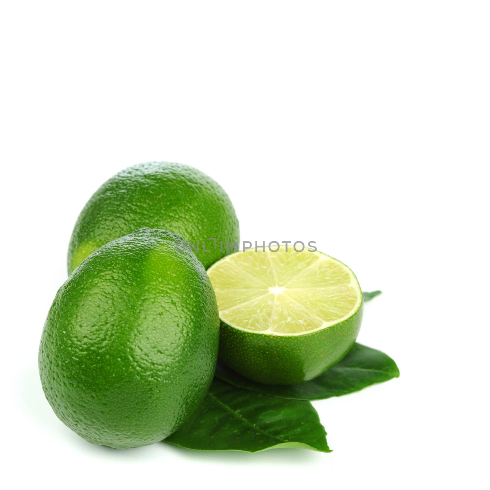 limes pile isolated on white