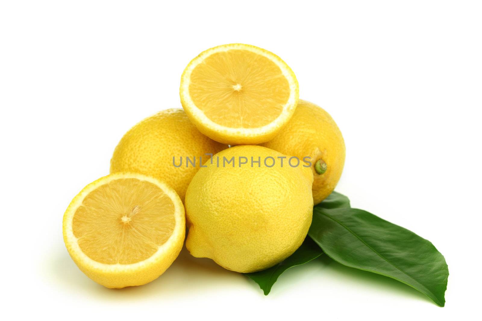 lemons pile isolated on white