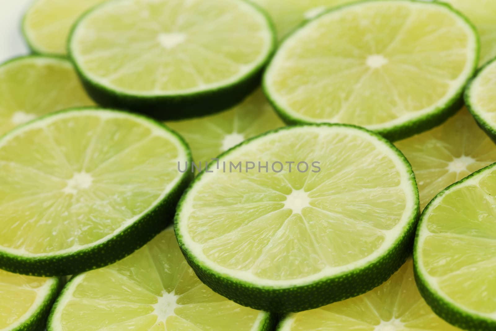lime slices macro close up